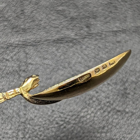 1936 British vintage sterling silver anointing spoon set of 12 in a case